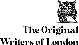The Original Writers of London Logo Logo that reads "The Original Writers of London" below an illustration of a writing owl